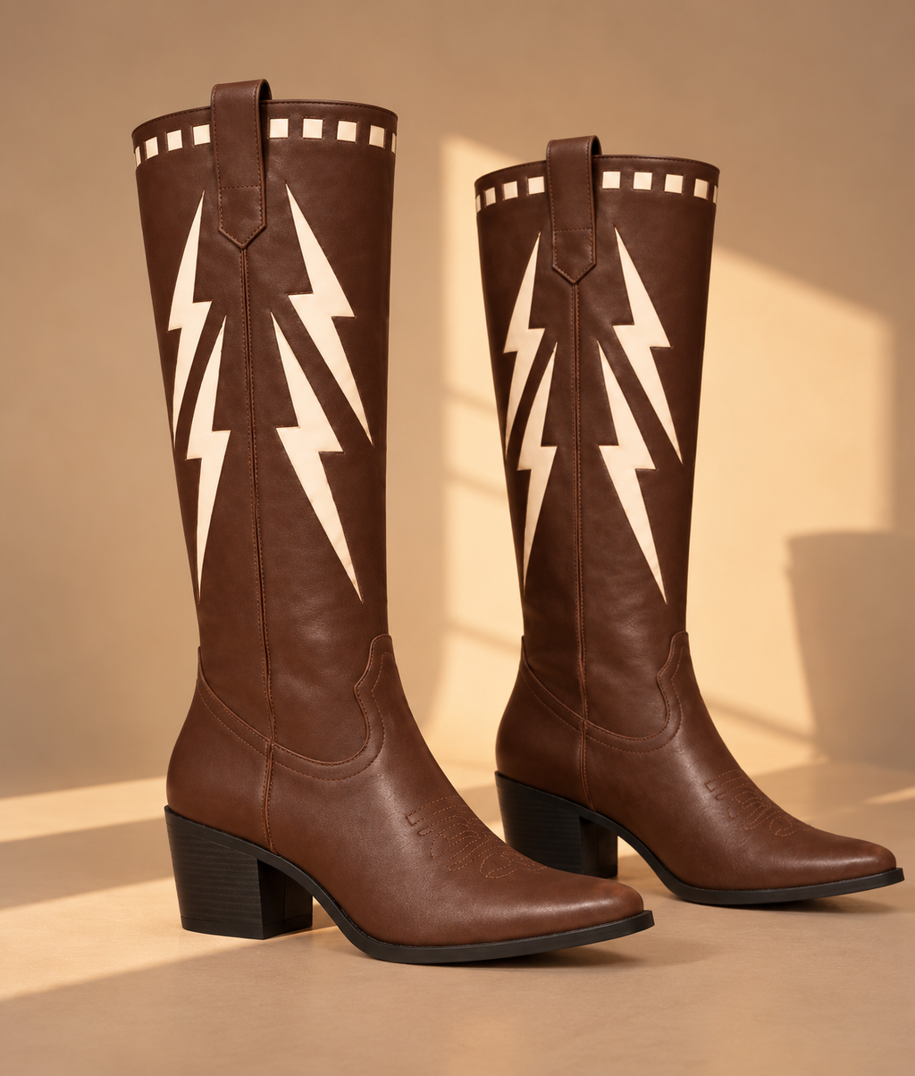 Bota Vaquera Trueno Café