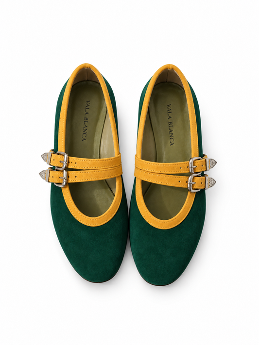 Texana Verde Ribete Amarillo