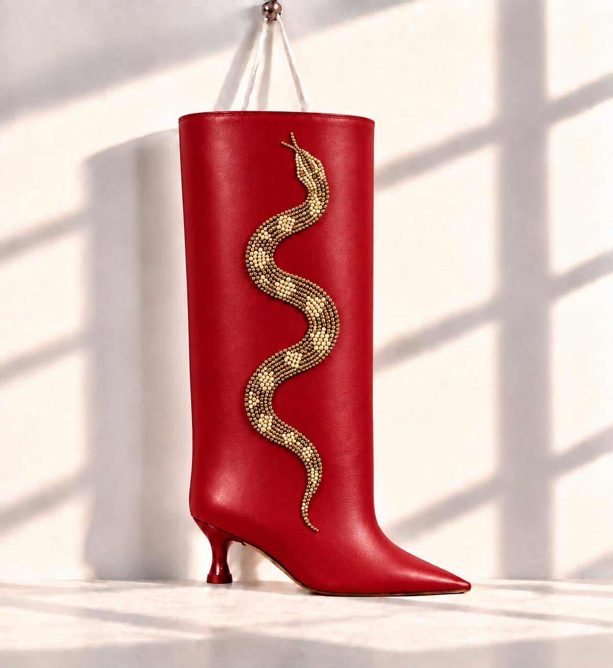 Anana Boot Roja Serpiente Dorada